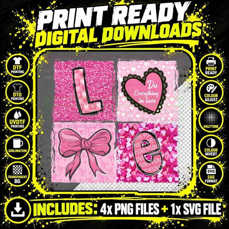 Do Everything in Love Valentine T-Shirt Png SVG Digital Bundle