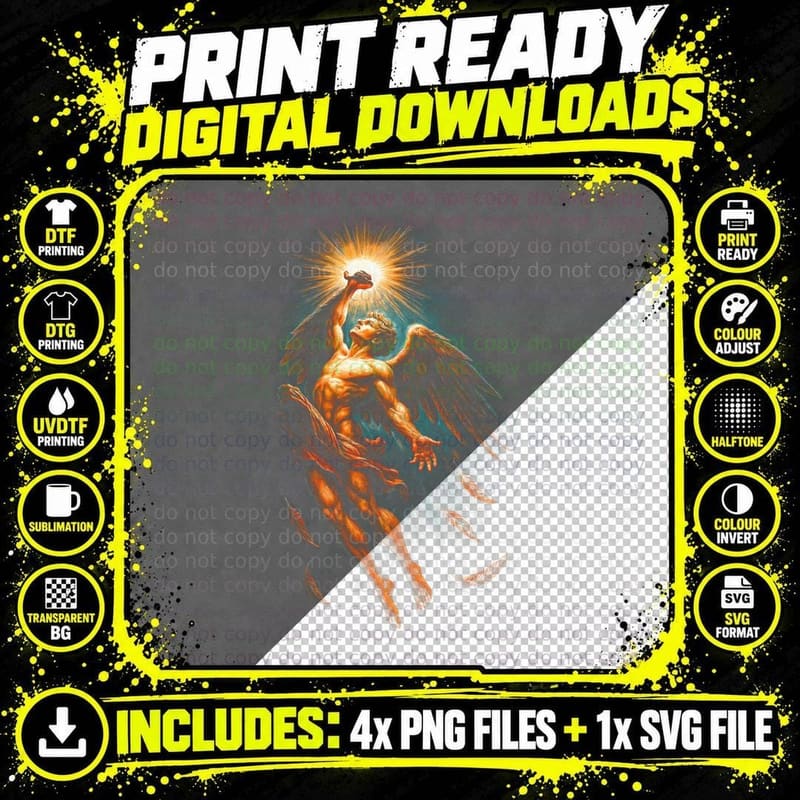Eros Cupid T-Shirt, Halftone Greek God of Desire Graphic Png SVG Digital Bundle