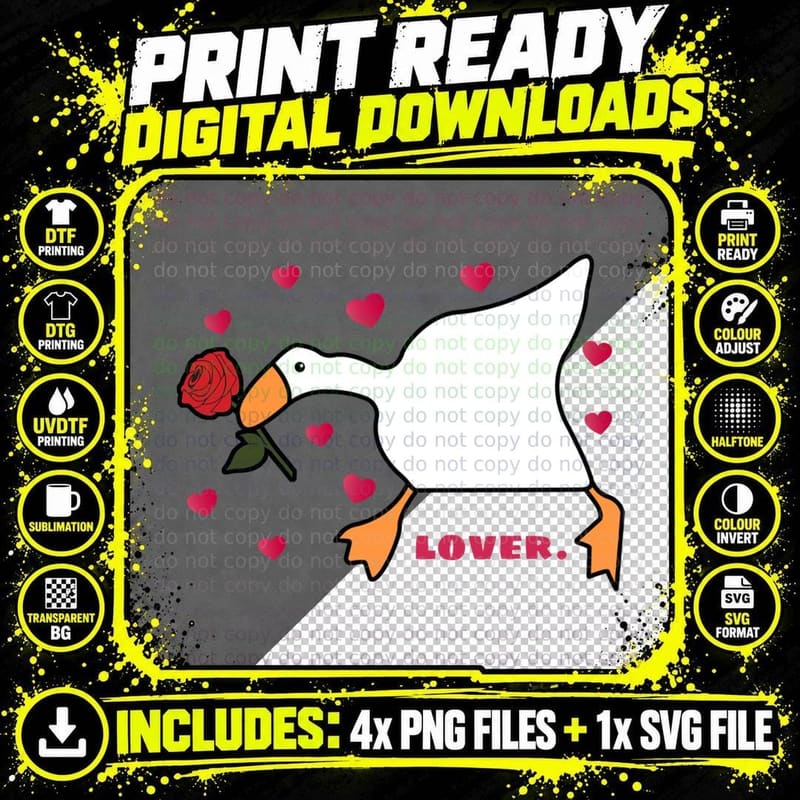 Funny Goose Murder Meme Lover Duck Valentines Valentine Png SVG Digital Bundle