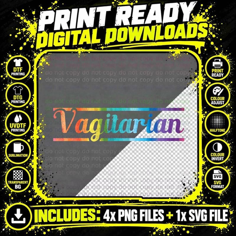 Funny Vagitarian Lesbian Gay Couple Valentine's Day LGBT Png SVG Digital Bundle
