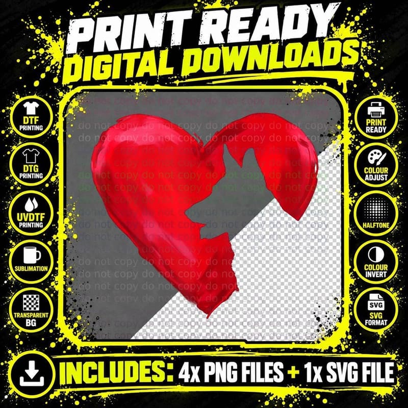 German Shepherd Heart Silhouette Valentine's Day Dog Png SVG Digital Bundle