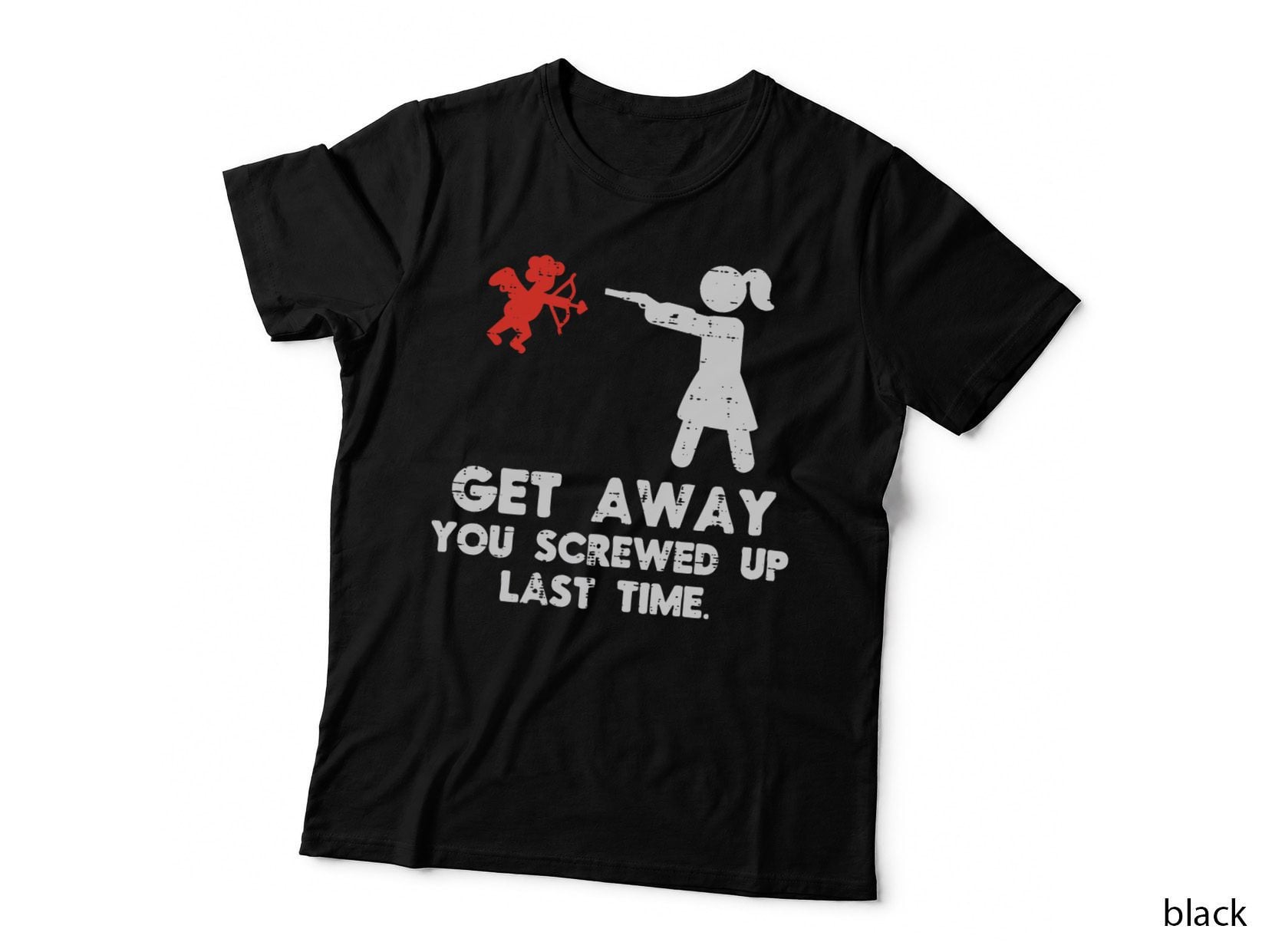 Get Away Cupid Girl Funny Anti Valentines Day Women Gift T-Shirt