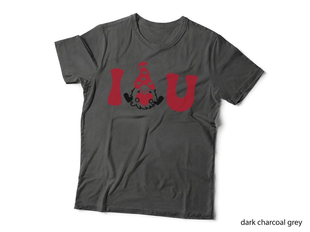 Gnome in Red Holding Heart Valentine T-Shirt, Cute Love Graphic Tee