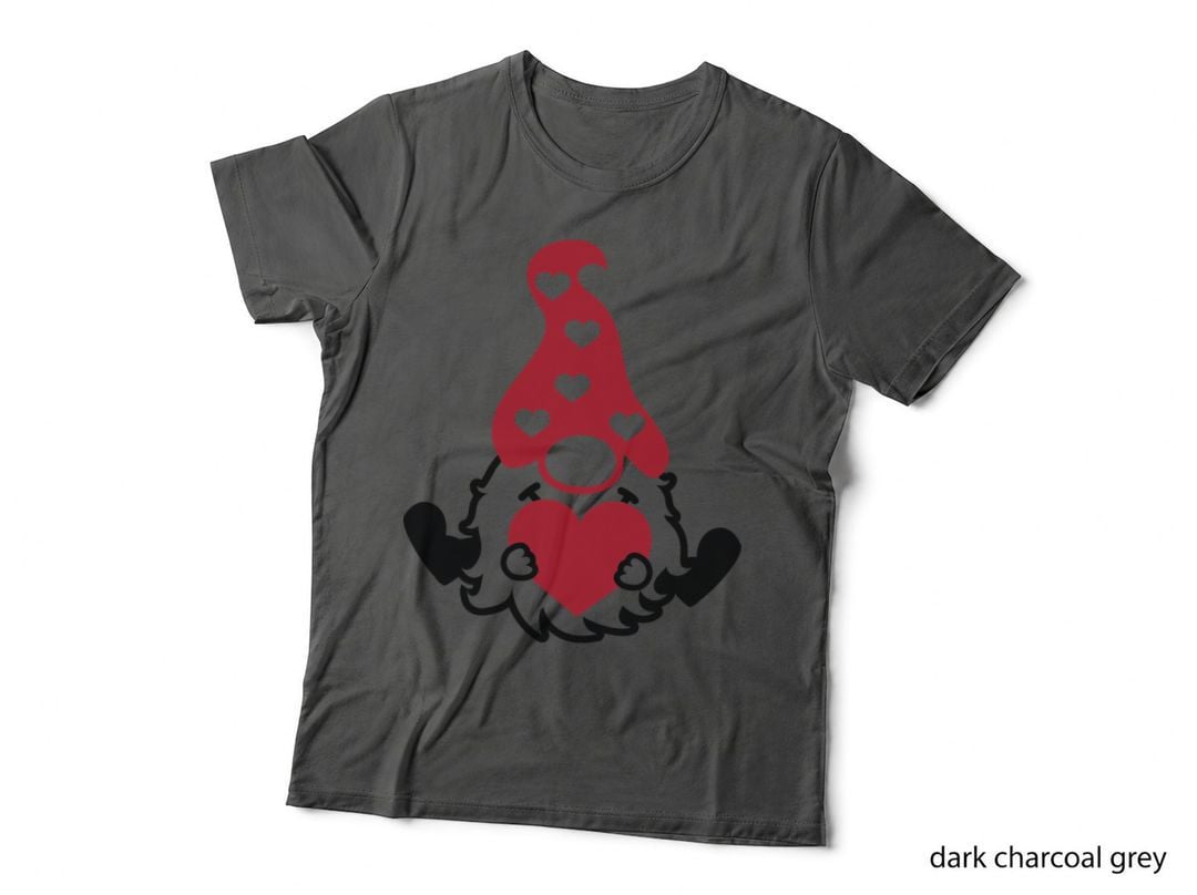 Gnome with Heart Shape Valentine T-Shirt, Cute Love Graphic Tee
