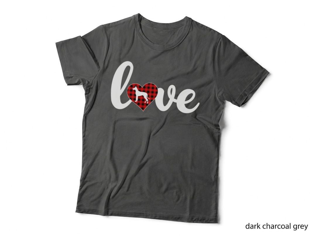 Great Dane Dog Lover Buffalo Plaid Love Great Dane Valentine Sweatshirt T-Shirt