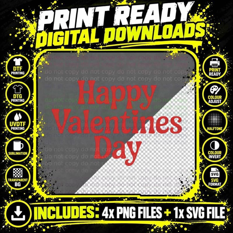 Happy Valentines Day Valentine T-Shirt Png SVG Digital Bundle