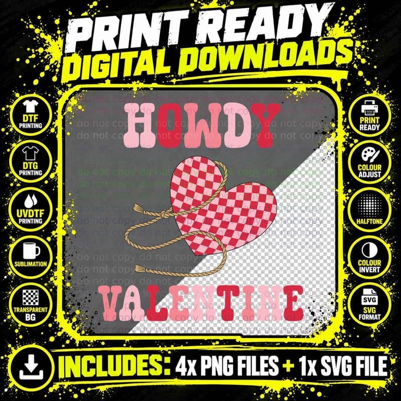 Holly Valentine T-Shirt, Checkered Heart with Rope Knot Png SVG Digital Bundle