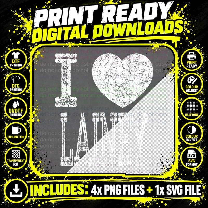 I Love Lainey Valentine Girlfriend Girl Daughter Heart Png SVG Digital Bundle