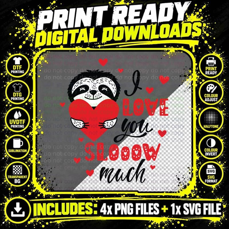 I Love You Slow Much T-Shirt, Valentine's Day Love Png SVG Digital Bundle