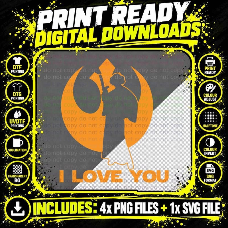 I Love You T-Shirt, Romantic Typography Png SVG Digital Bundle