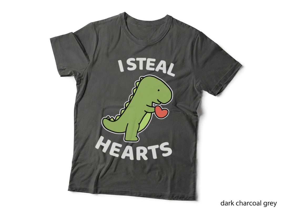 I Steal Hearts T-Rex Dinosaur Valentine's Day T-Shirt