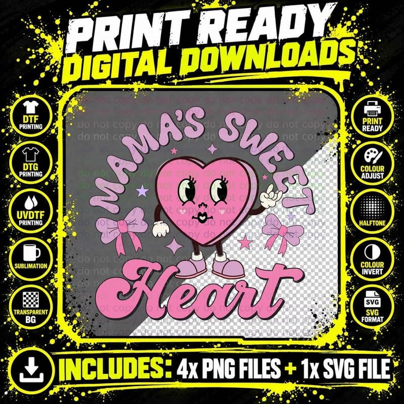 I'm as Sweet Heart Valentine T-Shirt Png SVG Digital Bundle