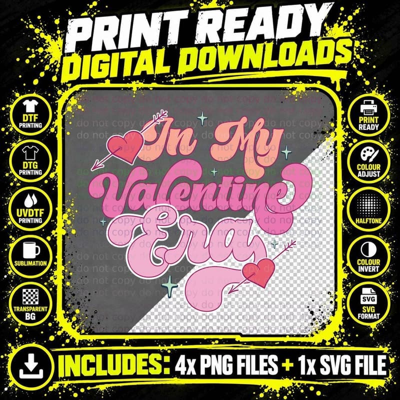 In My Valentines Era Valentine T-Shirt Png SVG Digital Bundle