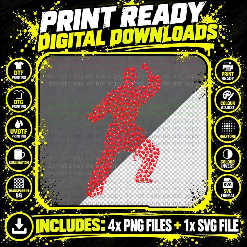 Karate Martial Arts Lover Heart Shape Karate Valentine's Png SVG Digital Bundle
