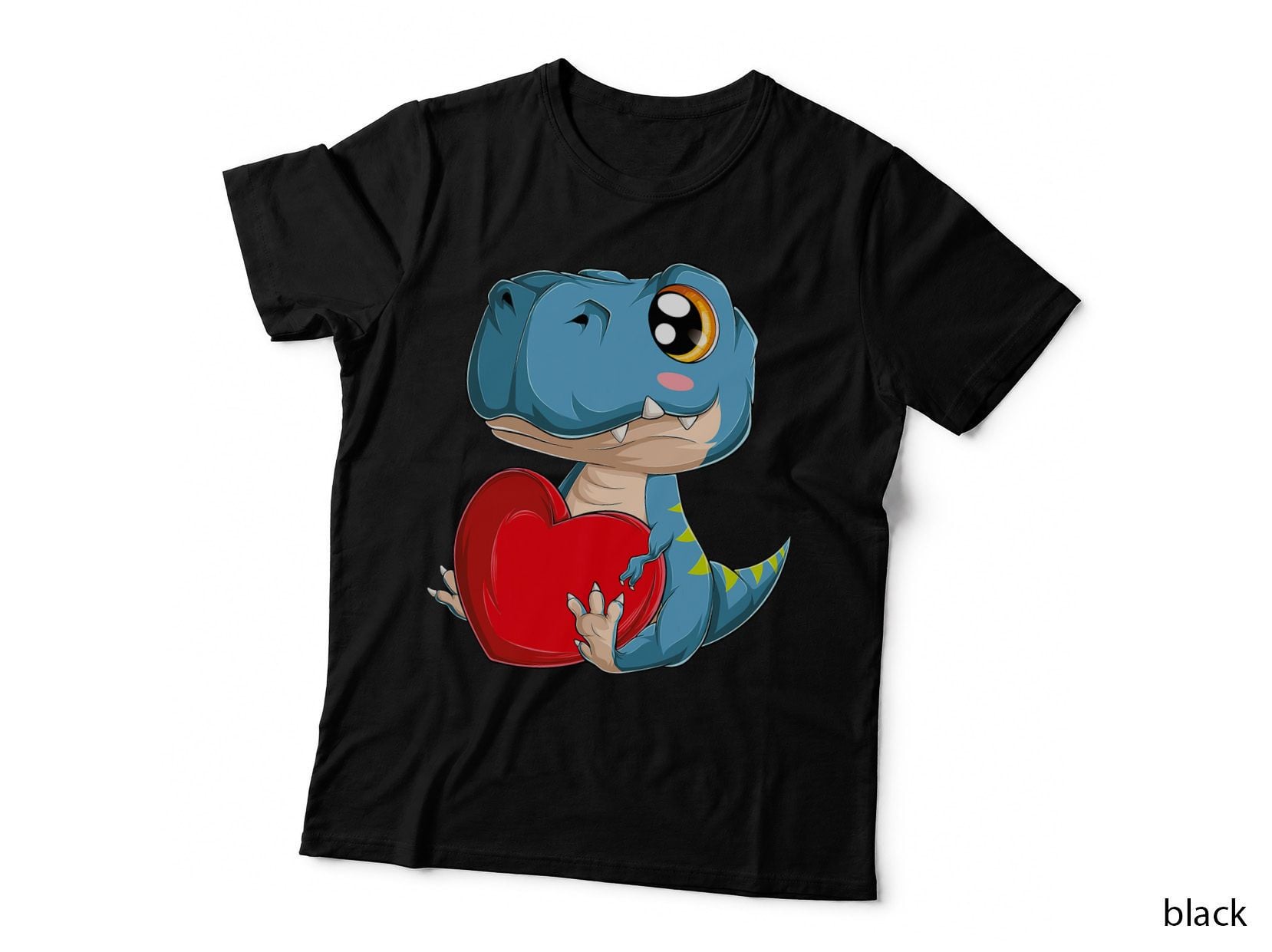 Kawaii T Rex Dinosaur St Valentine's Day Teens Girls Boys T-Shirt