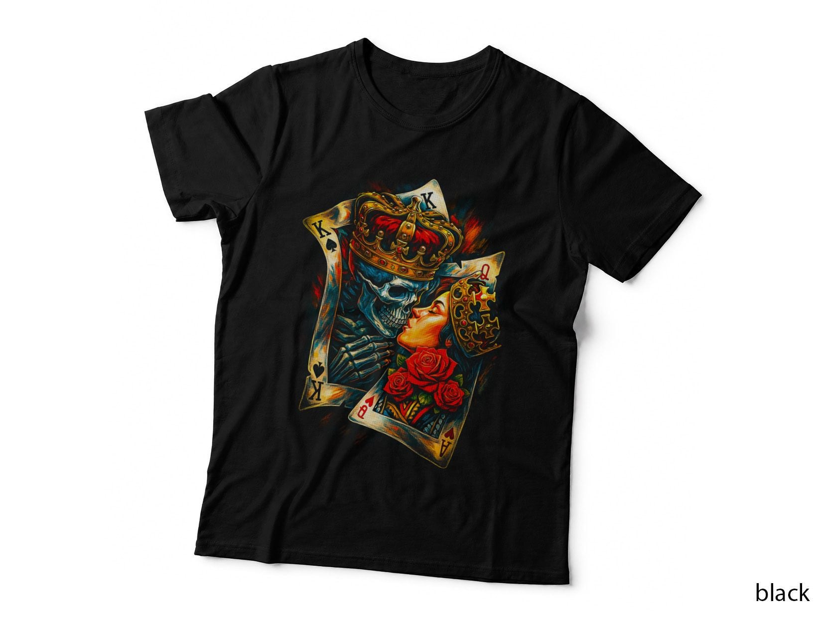 King of Hearts Crowned T-Shirt, Playing Card Art, Valentine's Day Gift