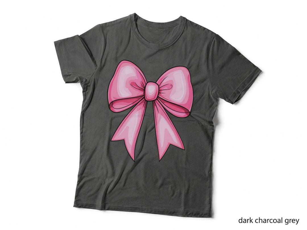 Large Single Pink Bow Valentine T-Shirt, Cute Love Graphic Tee
