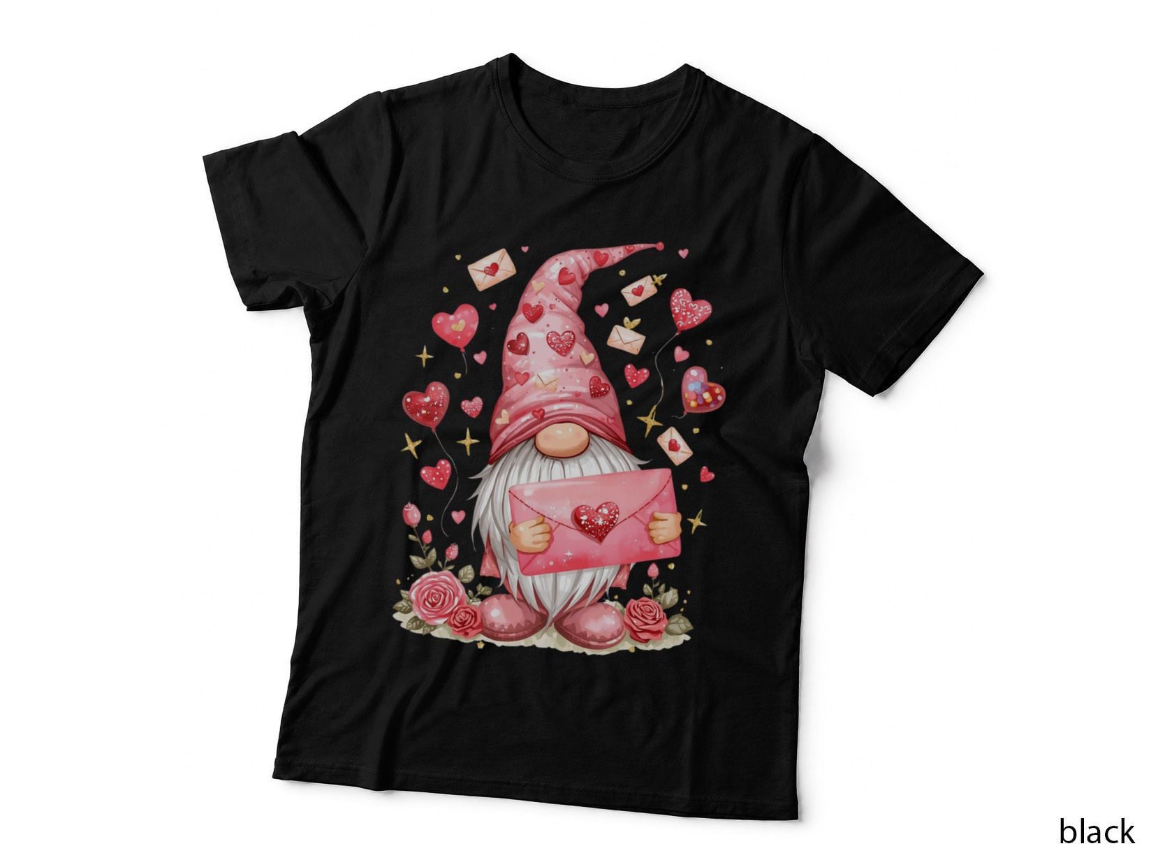Letter Gnome with Heart Valentine Love T-Shirt