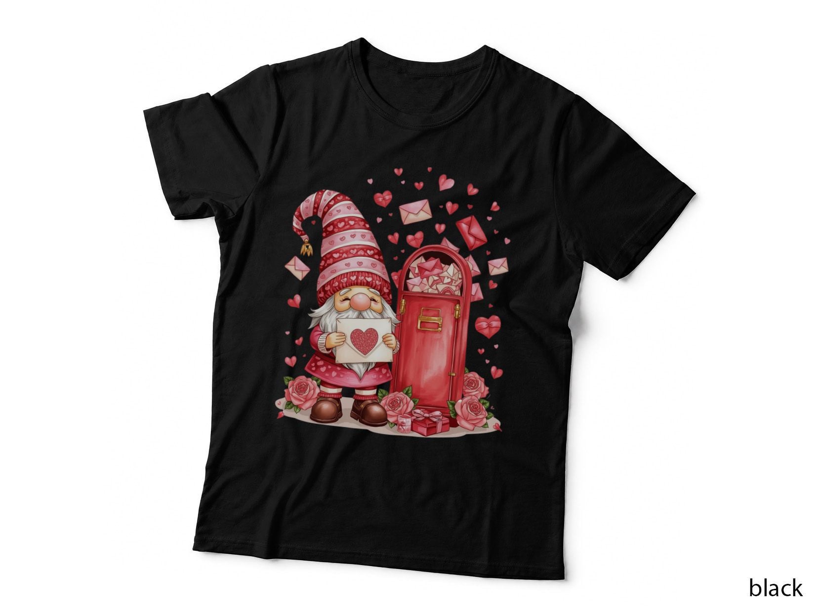 Love Circle Gnome with Mailbox Valentine Hearts T-Shirt