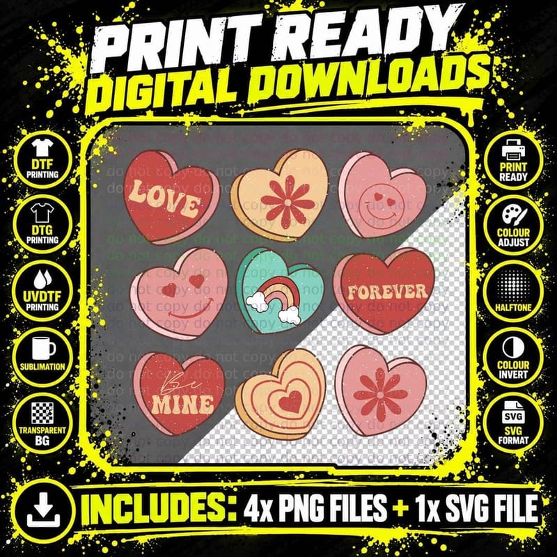 Love Forever Be Mine Valentine T-Shirt Png SVG Digital Bundle