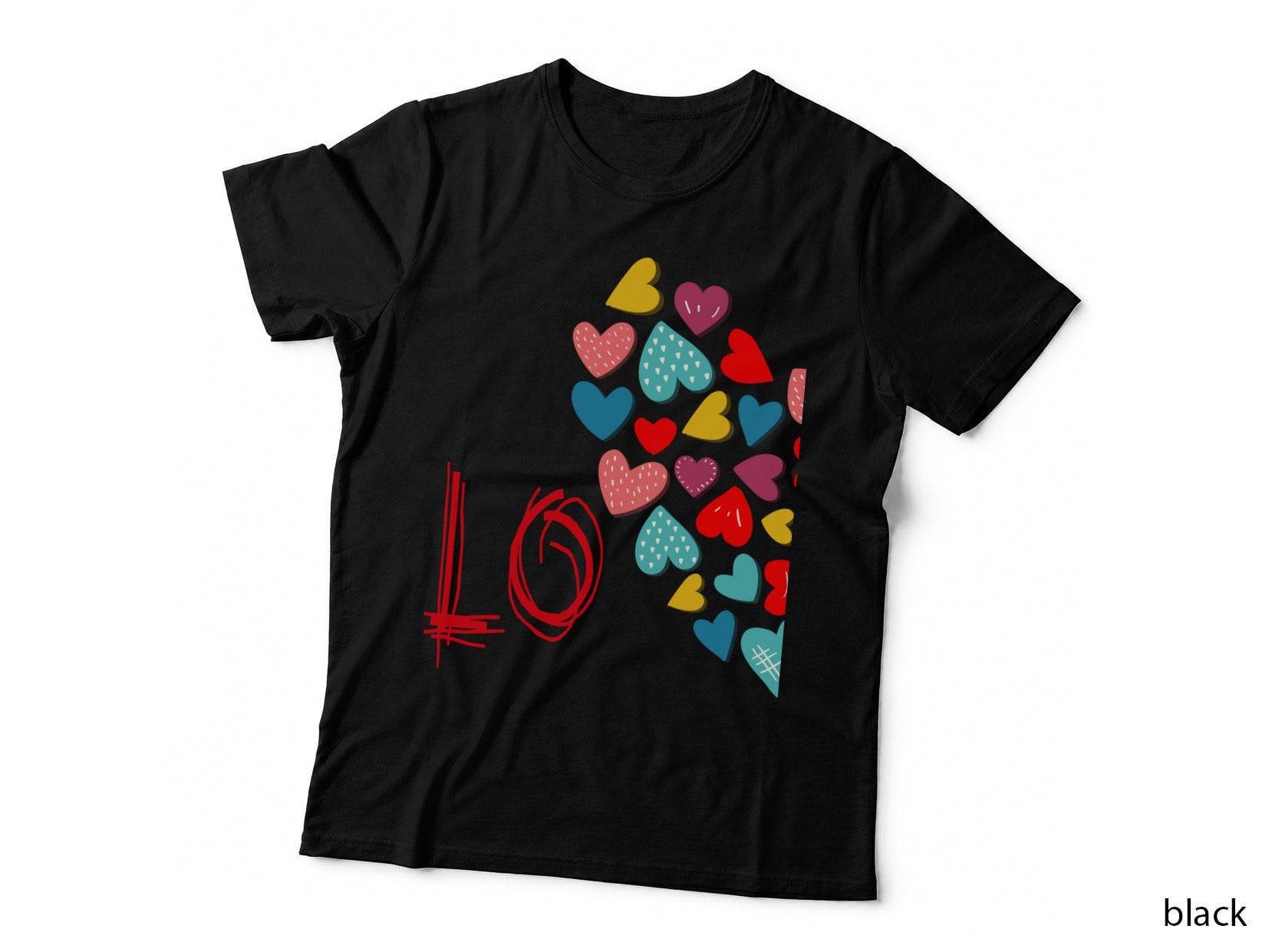 Love Hearts Couple T-Shirt, Romantic Valentine's Day, Lovebirds Print