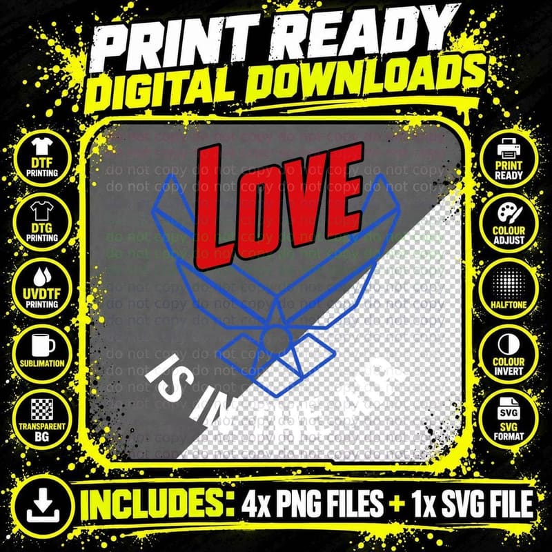 Love Is in the Air T-Shirt, Romantic Typography Png SVG Digital Bundle