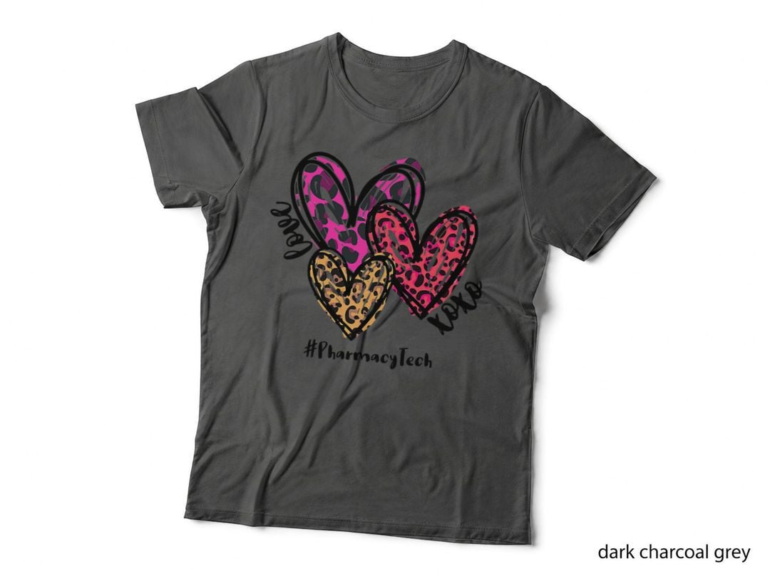 Love Pharmacy Tech Heart Leopard Costume Valentine's Day T-Shirt