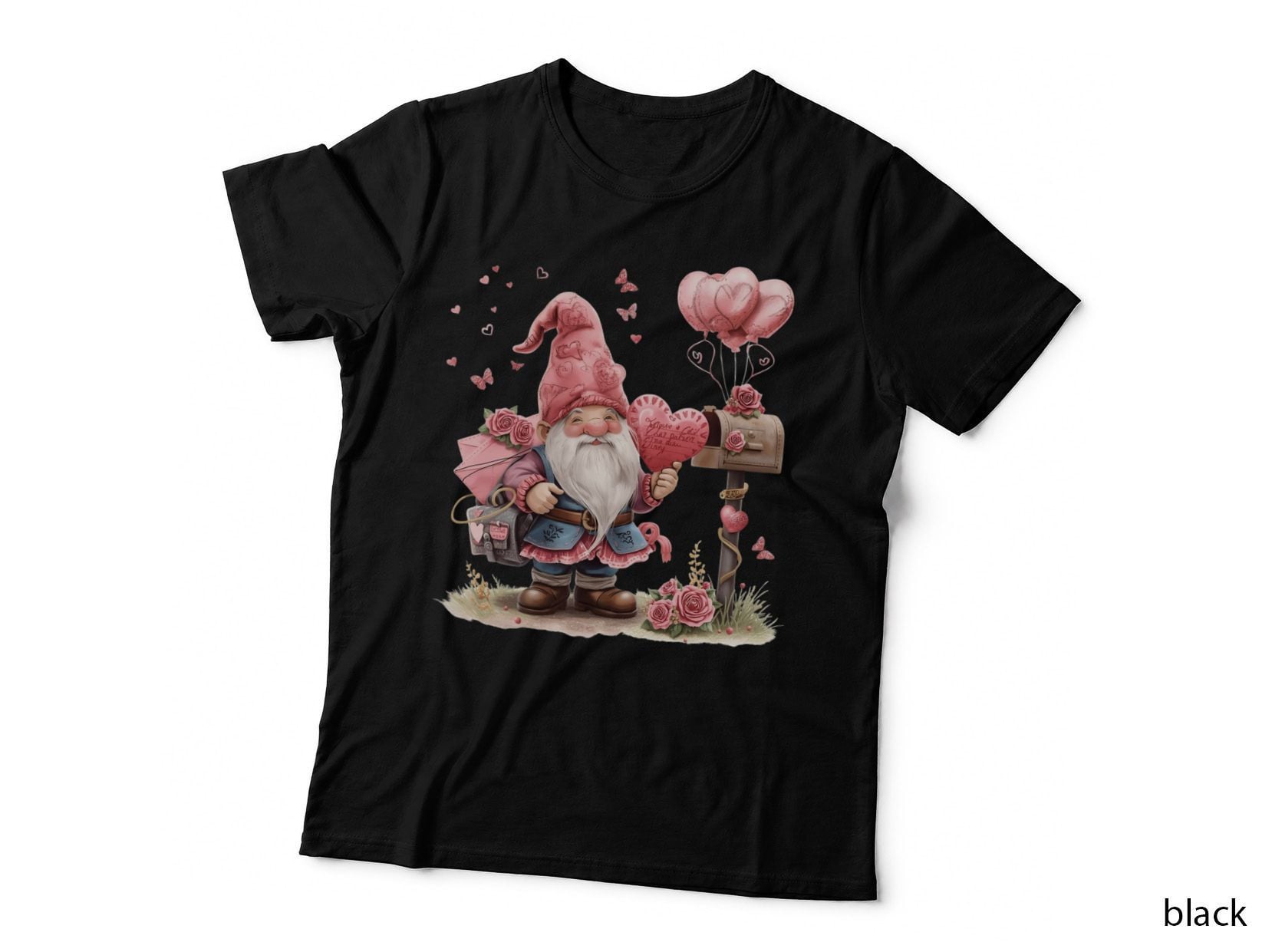 Mailbox Gnome with Hearts Valentine T-Shirt