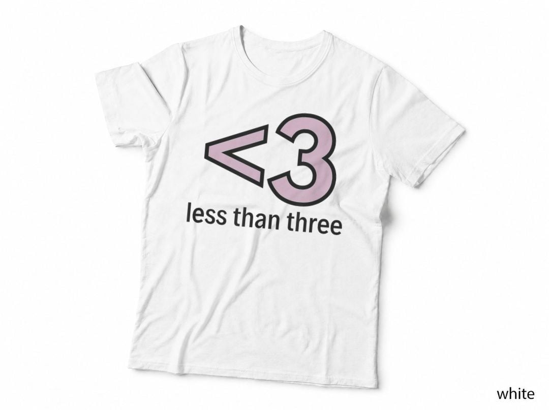 Math Teacher for Valentine's Day - Less Than Three T-Shirt