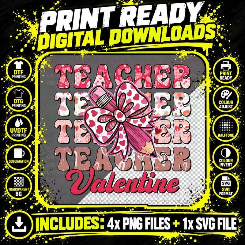 My Class Is Full of Sweet Hearts Valentine T-Shirt Png SVG Digital Bundle
