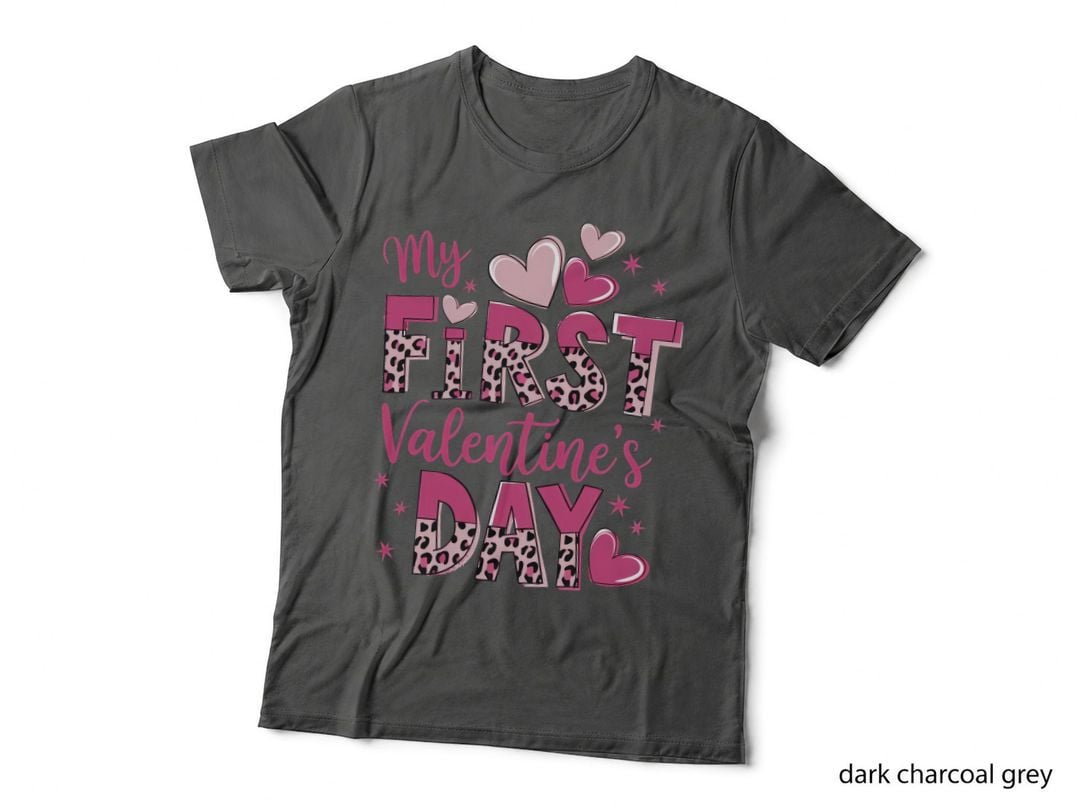 My First Valentine's Day Valentine T-Shirt, My First Valentine's Day Leopard