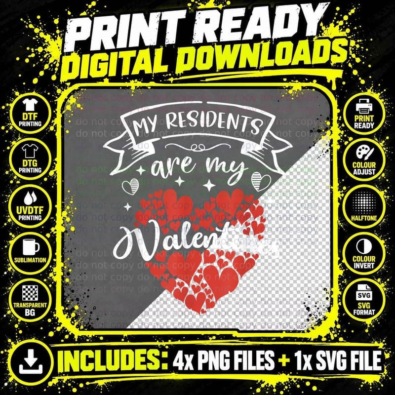 Nurse Doctor Valentine - My Residents Are My Valentines Png SVG Digital Bundle