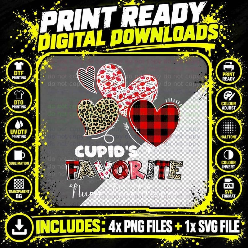 Nurse Practitioner Gift Valentine Cupid's Favorite Png SVG Digital Bundle