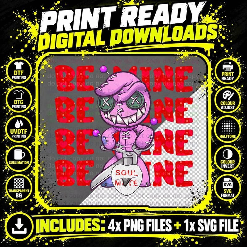 Pastel Goth Voodoo Doll Alt Clothing for Teens Png SVG Digital Bundle