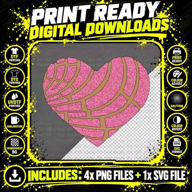 Pink Glitter Heart Shiny T-Shirt Png SVG Digital Bundle