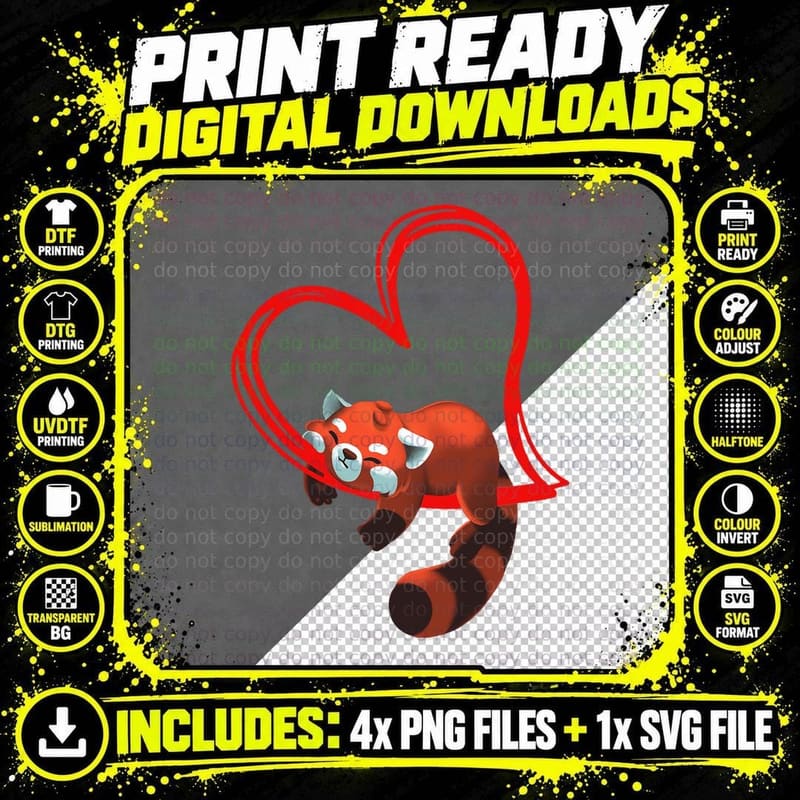 Red Panda Valentine Shirt Men Women Kids Red Pandas Png SVG Digital Bundle