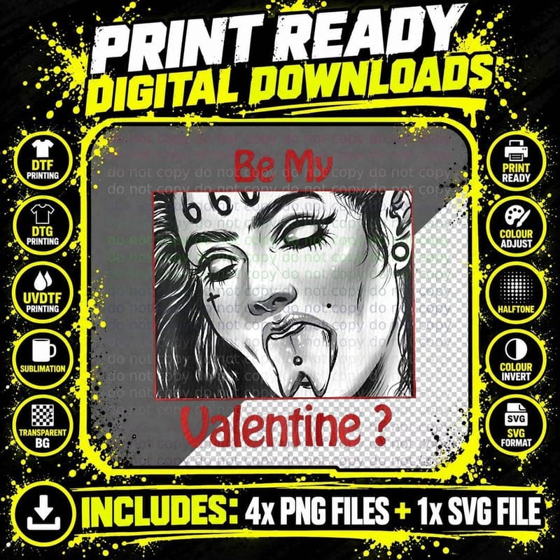 Sexy Nun Be My Valentine, Couple T-Shirt Png SVG Digital Bundle