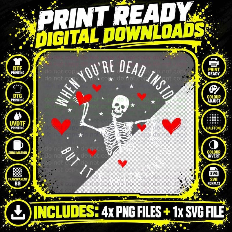 Single Valentine When You're Dead Inside but It's Png SVG Digital Bundle