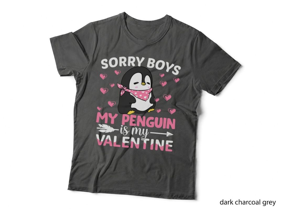Sorry Boys My Penguin Is My Valentine Boy Toddler Kids T-Shirt