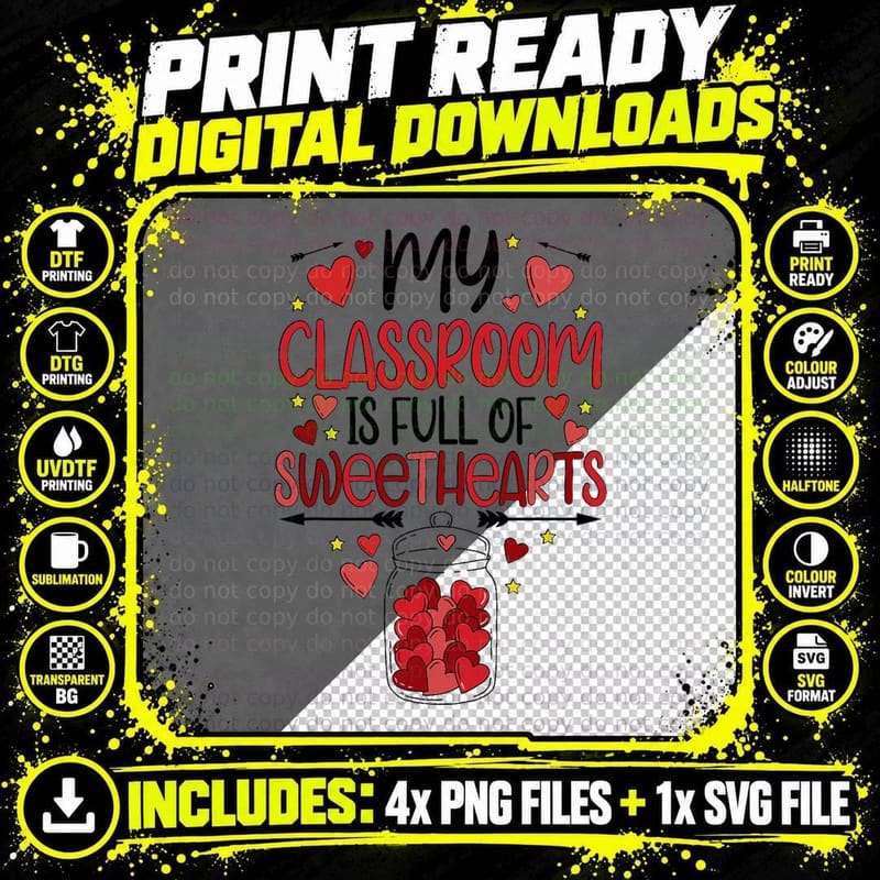 Sweethearts Teacher Valentine Teaching Valentines Day Png SVG Digital Bundle