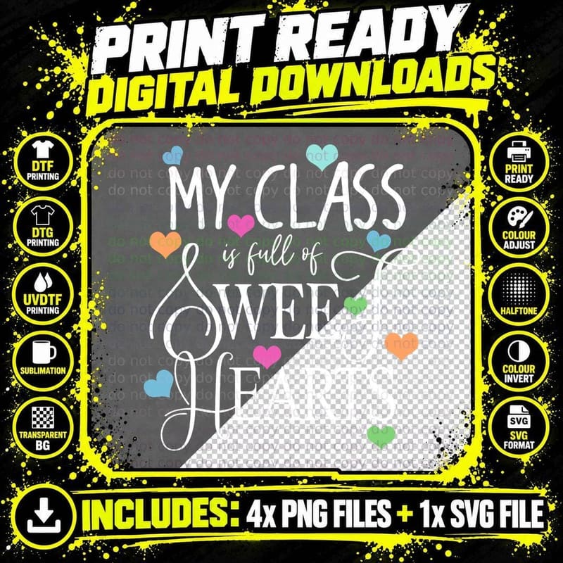 Teachers Valentine's Day Shirt Class Full of Sweethearts Png SVG Digital Bundle
