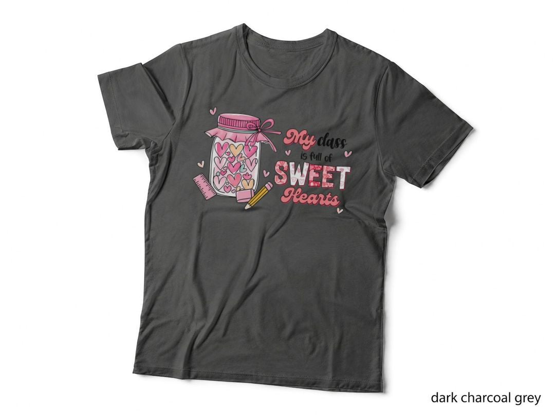 Teaching Is a Work of Heart Valentine T-Shirt, Teacher Globe Supplies Hearts