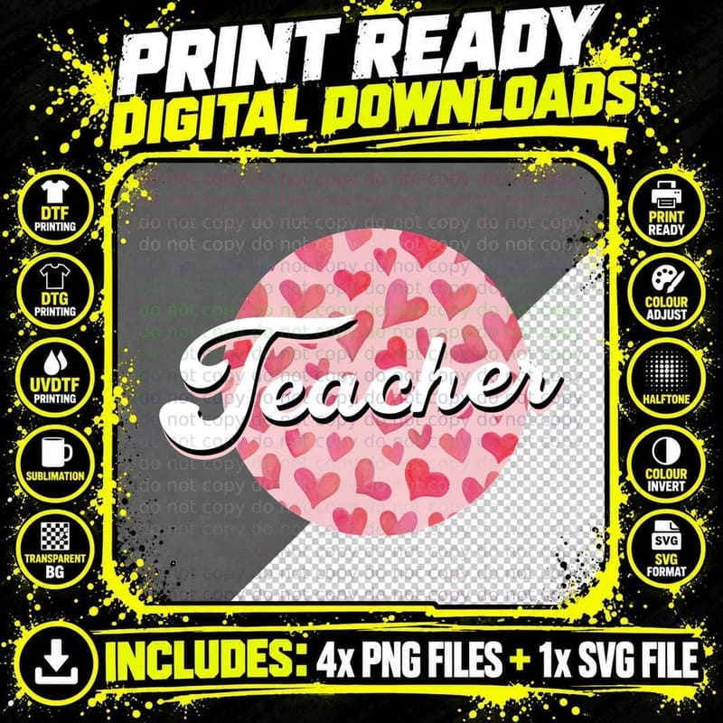 Teaching Sweethearts Valentine T-Shirt Png SVG Digital Bundle
