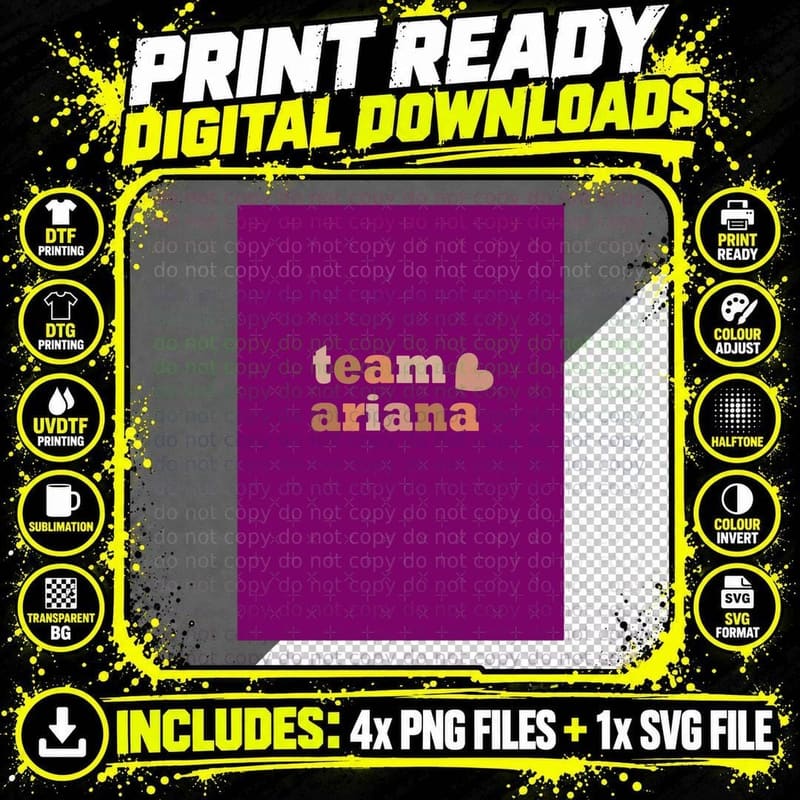 Team Ariana T-Shirt, Valentine's Day Love Png SVG Digital Bundle