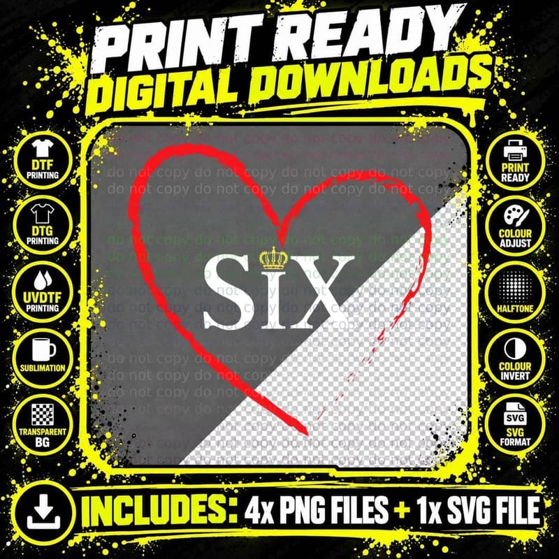 The Six Wives of Henry VIII, Six the Musical Gift Png SVG Digital Bundle