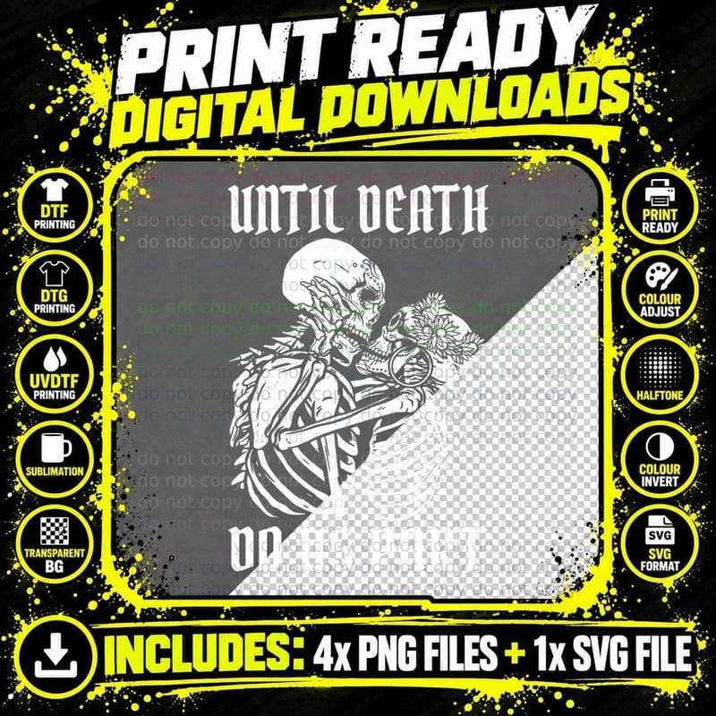 Until Death Do Us Part Valentine's Day Love Couples Png SVG Digital Bundle