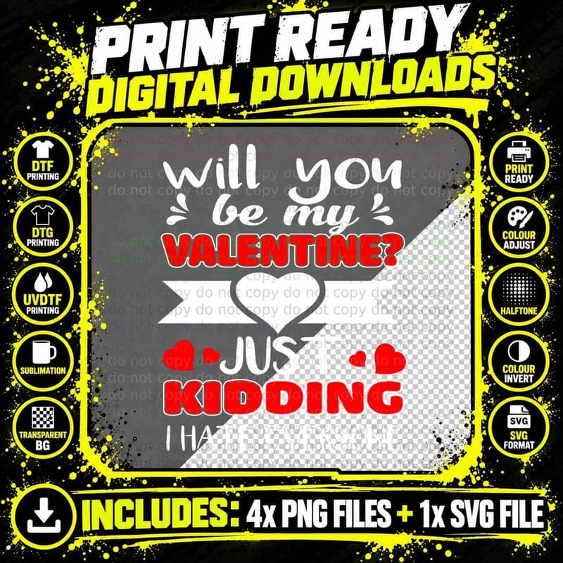 Valentine's Day Sarcastic T-Shirt, Funny Sarcasm Png SVG Digital Bundle