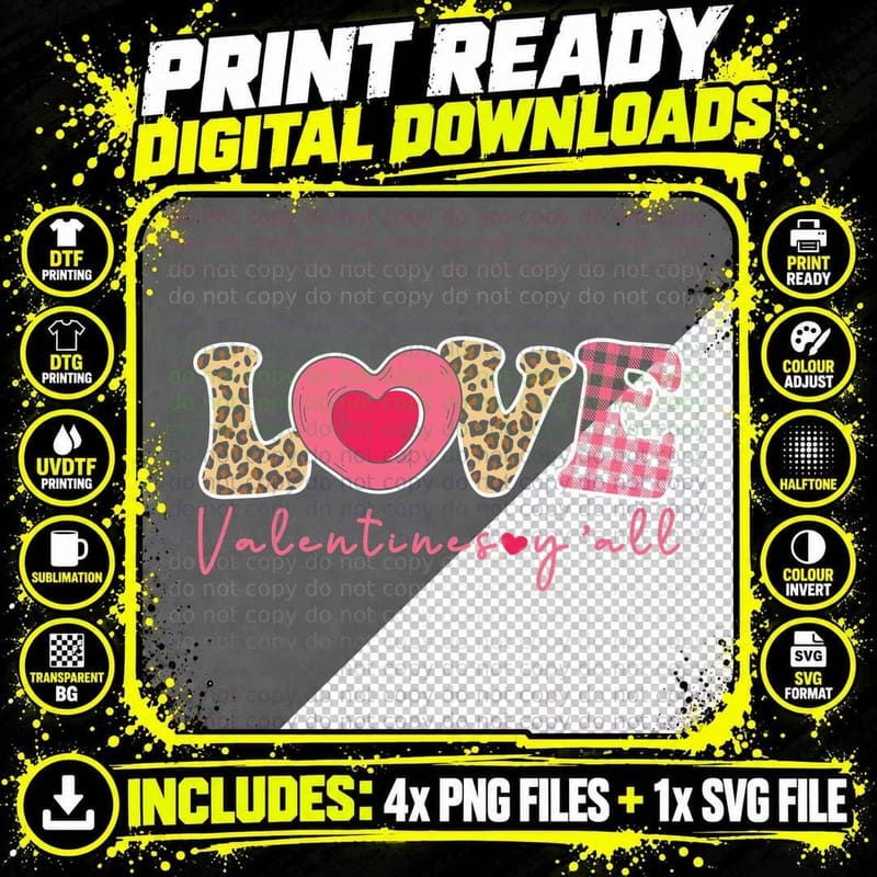 XOXO Hugs & Kisses Valentine T-Shirt Png SVG Digital Bundle
