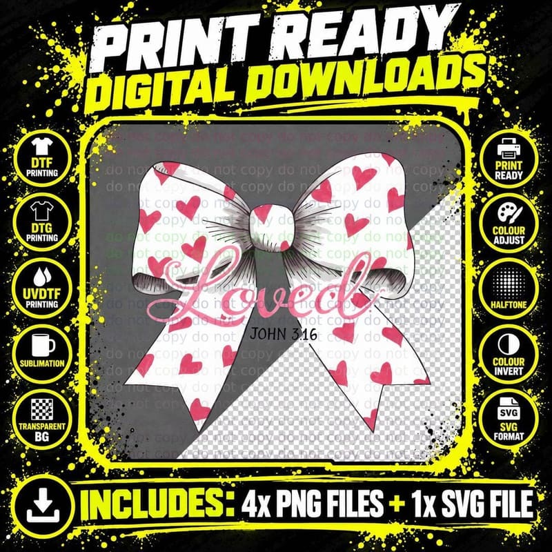 XOXO Polka Dot Hearts Valentine T-Shirt Png SVG Digital Bundle