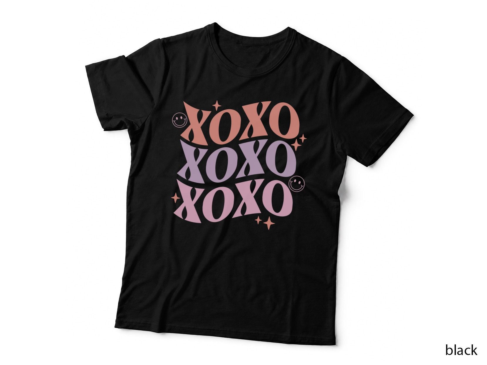 Xoxo Valentine T-Shirt, Three Stacked XOXO Letters Love Tee